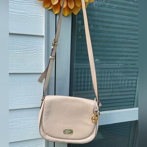 Michael Kors flap-cross body bag cream color